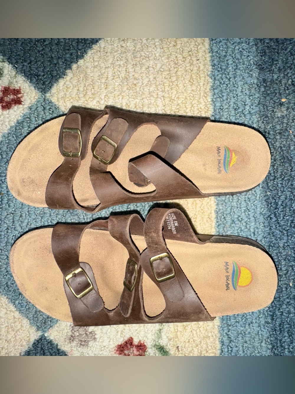 Maya Hudson Triple-Buckle Brown Comfort Sandals